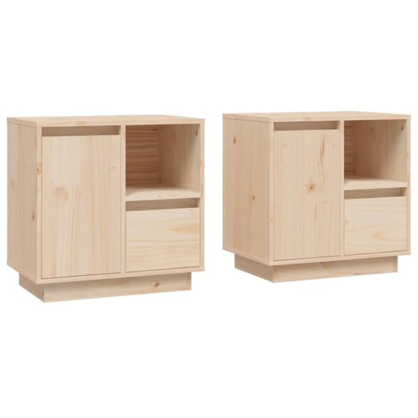 vidaXL Nattbord 2 stk 50x34x50 cm heltre furu