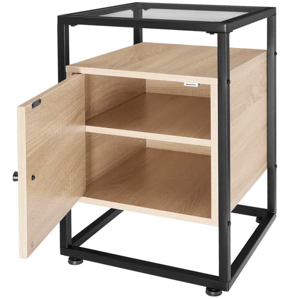 Sengebord Dudley 40x43x60,5cm - Industrielt lyst træ, egetræ Sonoma
