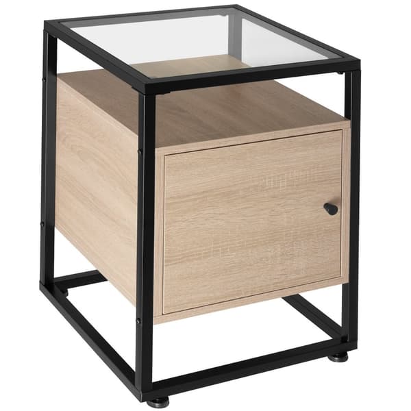 Sengebord Dudley 40x43x60,5cm - Industrielt lyst træ, egetræ Sonoma