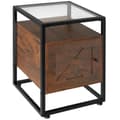 Miniatyrbillede 1 af 8: Sengebord Kidderminster 40x43x60,5cm - Industrielt mørkt træ, rustikt