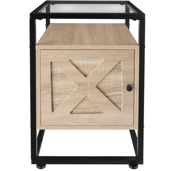 Sengebord Kidderminster 40x43x60,5cm - Industrielt lyst træ, egetræ Sonoma