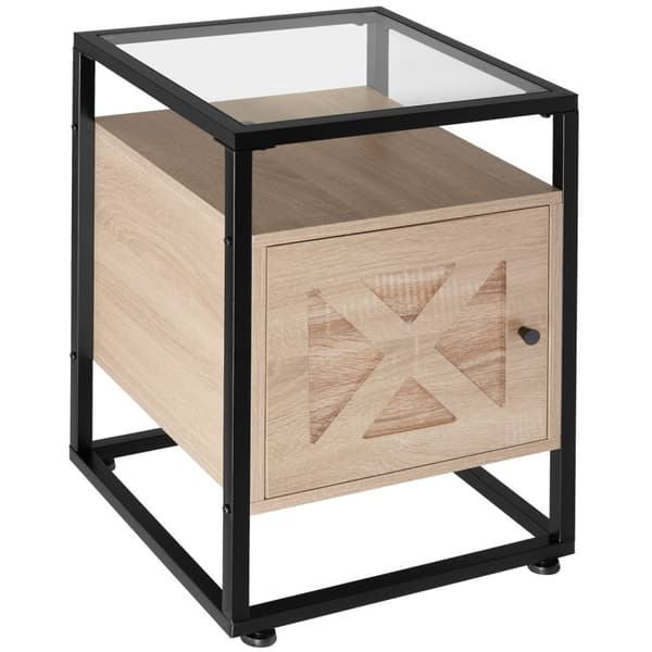 Sengebord Kidderminster 40x43x60,5cm - Industrielt lyst træ, egetræ Sonoma