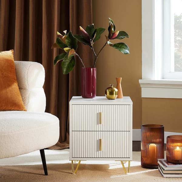 SoBuy Nattduksbord med 2 lådor Soffbord Sidobord Sängbord FBT115-W