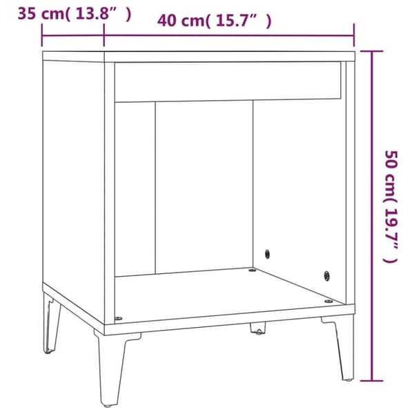 vidaXL sengebord 40x35x50 cm betongrå