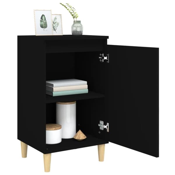 vidaXL Sängbord svart 40x35x70 cm konstruerat trä