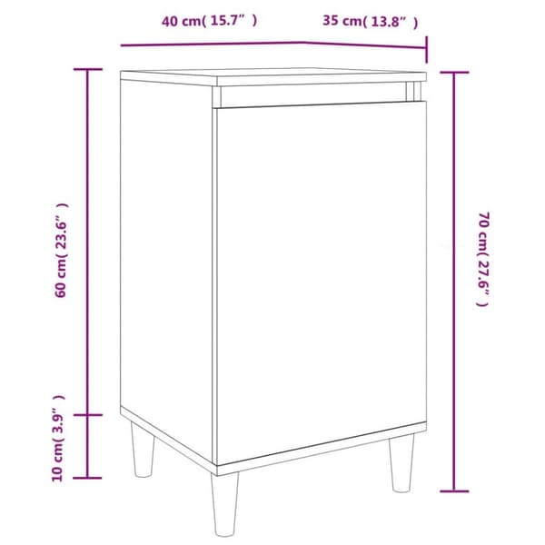 vidaXL Sängbord svart 40x35x70 cm konstruerat trä