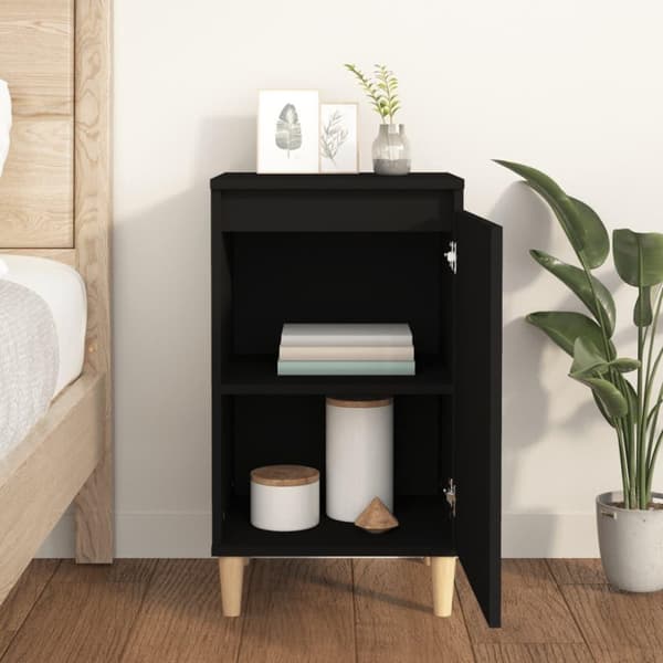 vidaXL Sängbord svart 40x35x70 cm konstruerat trä
