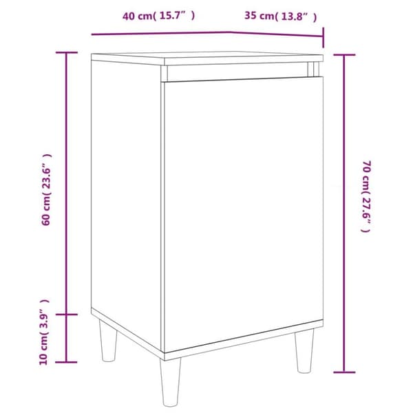 vidaXL Nattbord brun eik 40x35x70 cm konstruert tre