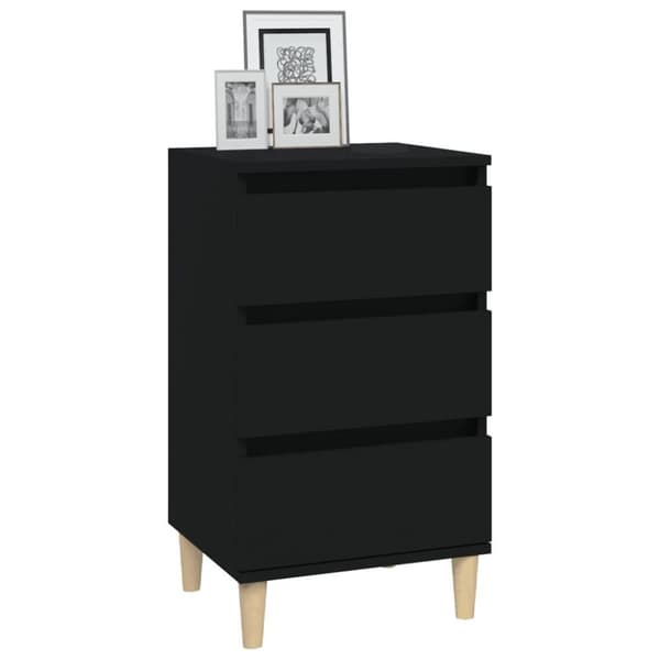 vidaXL sengebord 40x35x70 cm konstrueret træ sort