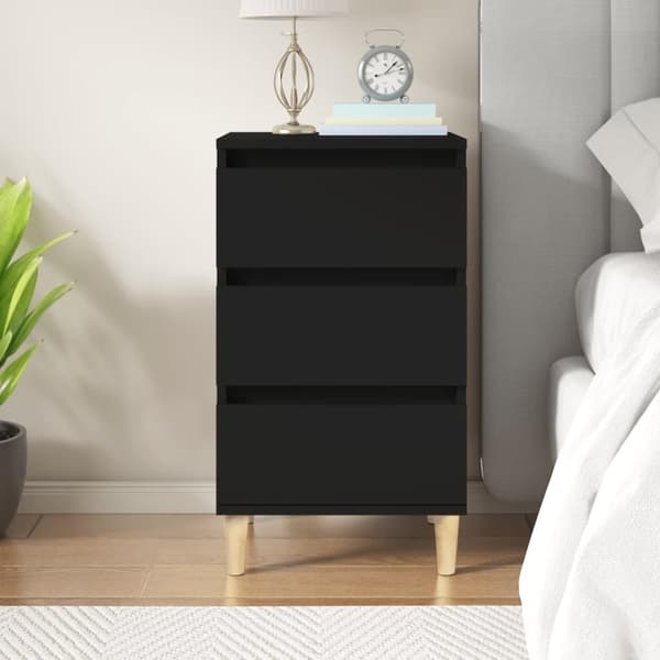 vidaXL sengebord 40x35x70 cm konstrueret træ sort