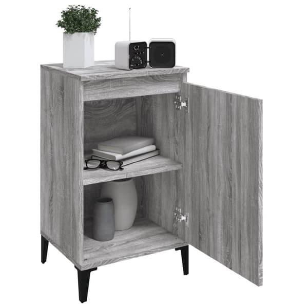 vidaXL sengeborde 2 stk. 40x35x70 cm konstrueret træ grå sonoma-eg