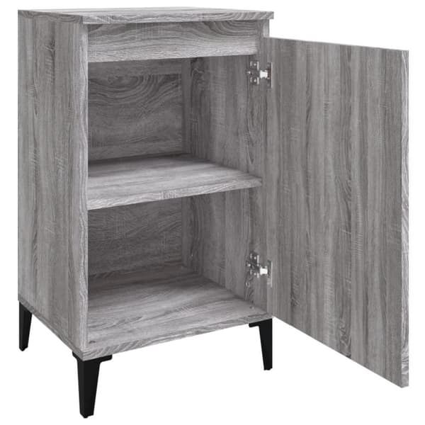 vidaXL sengeborde 2 stk. 40x35x70 cm konstrueret træ grå sonoma-eg