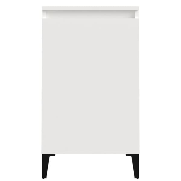 vidaXL sengebord 40x35x70 cm konstrueret træ hvid højglans