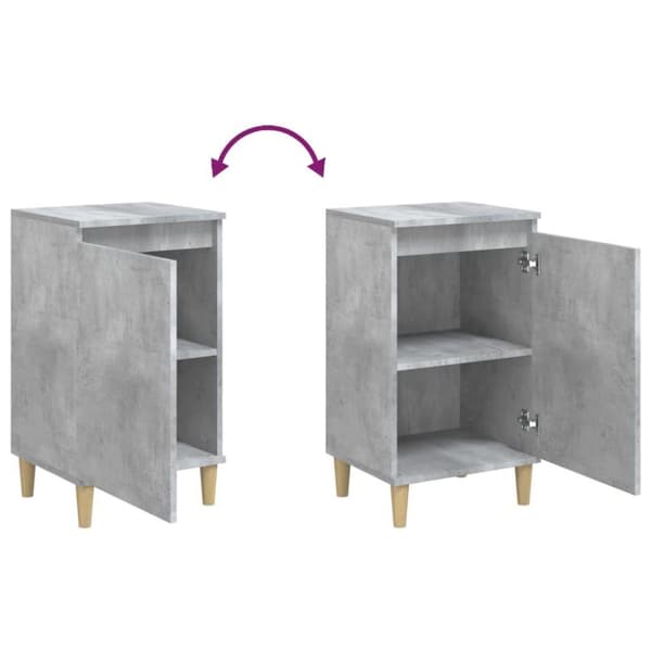vidaXL Yöpöydät 2 kpl betoninharmaa 40x35x70 cm tekninen puu
