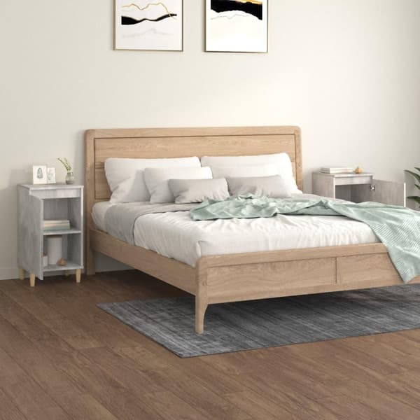 vidaXL Yöpöydät 2 kpl betoninharmaa 40x35x70 cm tekninen puu
