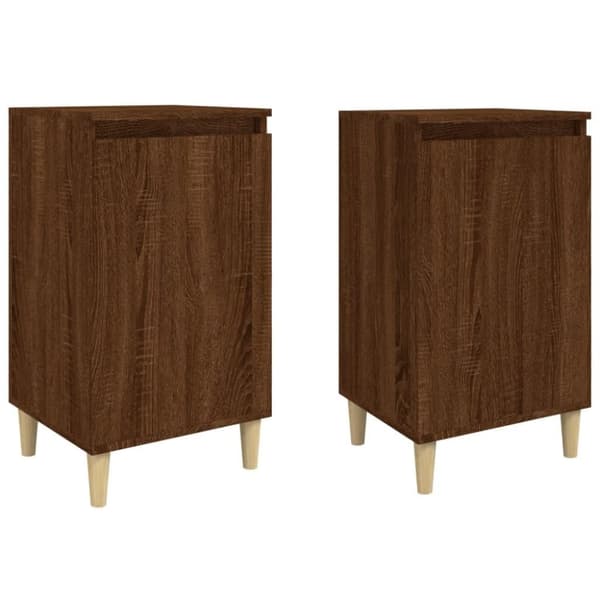 vidaXL Nattbord 2 stk brun eik 40x35x70 cm konstruert tre