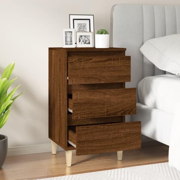 vidaXL Nattbord brun eik 40x35x70 cm konstruert tre