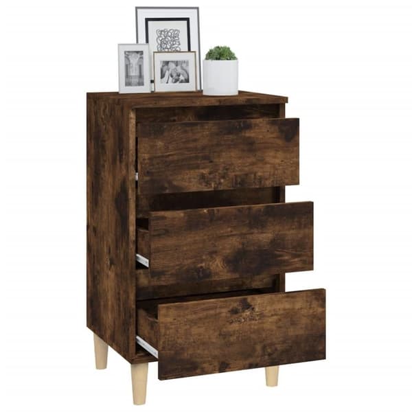 vidaXL Nattbord røkt eik 40x35x70 cm konstruert tre