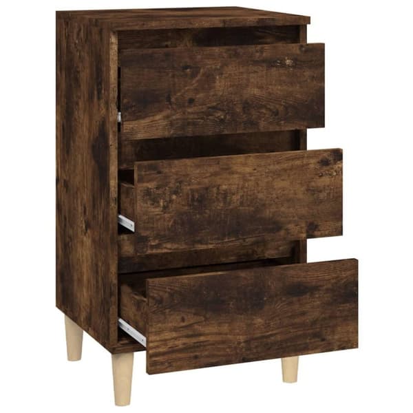 vidaXL Nattbord røkt eik 40x35x70 cm konstruert tre