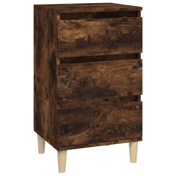 vidaXL Nattbord røkt eik 40x35x70 cm konstruert tre