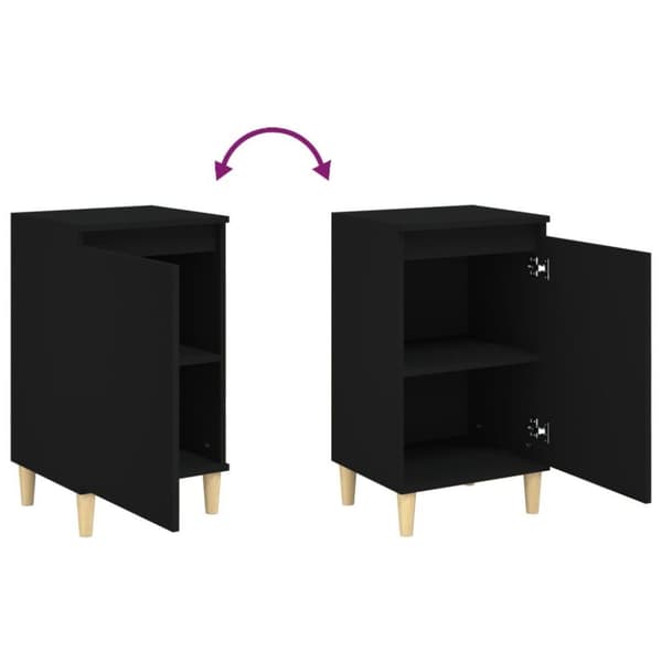 vidaXL Nattbord 2 stk svart 40x35x70 cm konstruert tre