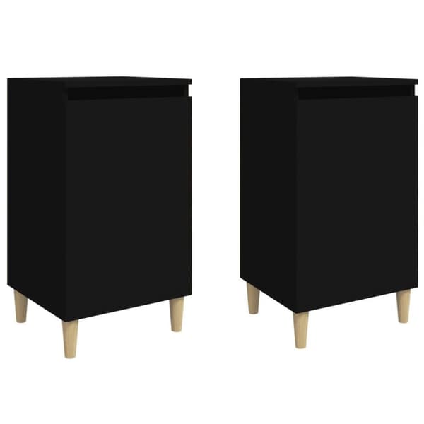 vidaXL Nattbord 2 stk svart 40x35x70 cm konstruert tre