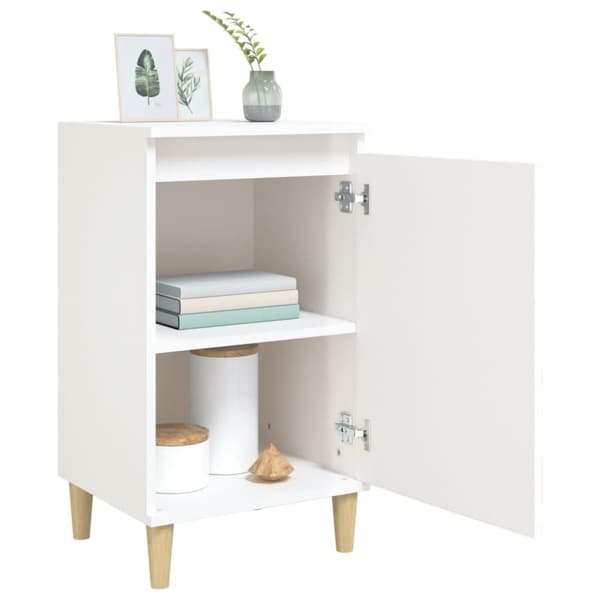 vidaXL Sängbord 2 st vit högglans 40x35x70 cm konstruerat trä
