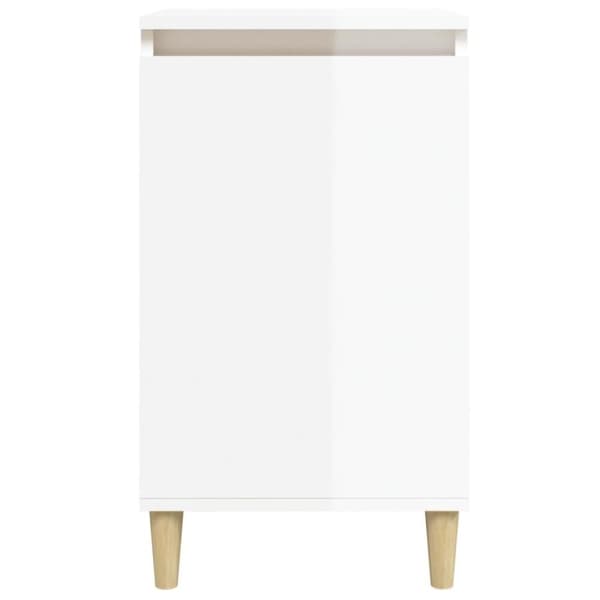 vidaXL Sängbord 2 st vit högglans 40x35x70 cm konstruerat trä