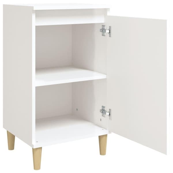 vidaXL Sängbord 2 st vit högglans 40x35x70 cm konstruerat trä