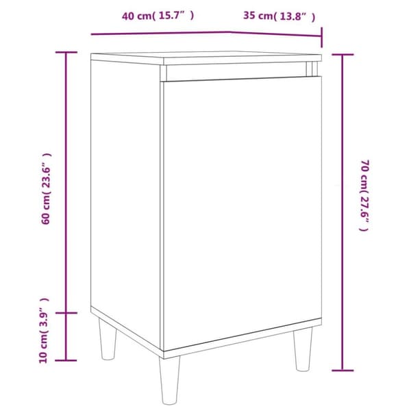 vidaXL Sängbord 2 st vit högglans 40x35x70 cm konstruerat trä