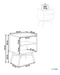Miniatyrbillede 3 af 7: Sengebord Lys Træ MDF med 2 Åbne Hylder Minimalistisk Moderne Soveværelse Stykke