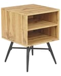 Miniatyrbillede 1 af 7: Sengebord Lys Træ MDF med 2 Åbne Hylder Minimalistisk Moderne Soveværelse Stykke