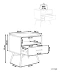 Miniatyrbillede 3 af 8: Sengebord lyst træ MDF med 2 hylder 1 skuffe Minimalistisk moderne soveværelsesstykke