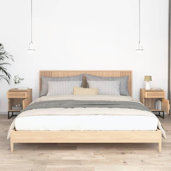 vidaXL sengeborde 2 stk. 40x30x55,5 cm konstrueret træ og jern