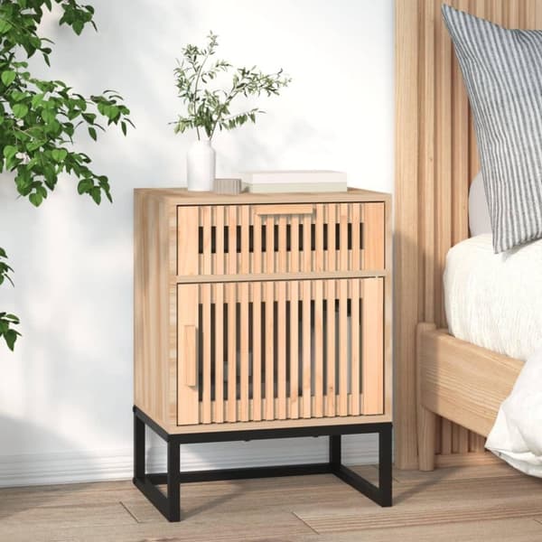 vidaXL sengeborde 2 stk. 40x30x55,5 cm konstrueret træ og jern