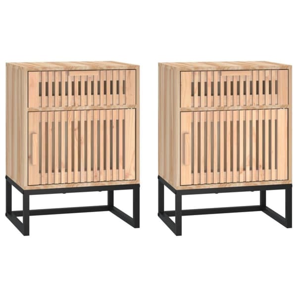 vidaXL sengeborde 2 stk. 40x30x55,5 cm konstrueret træ og jern