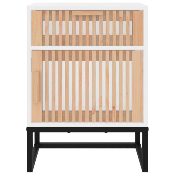 vidaXL Nattbord hvit 40x30x55,5 cm konstruert tre og jern