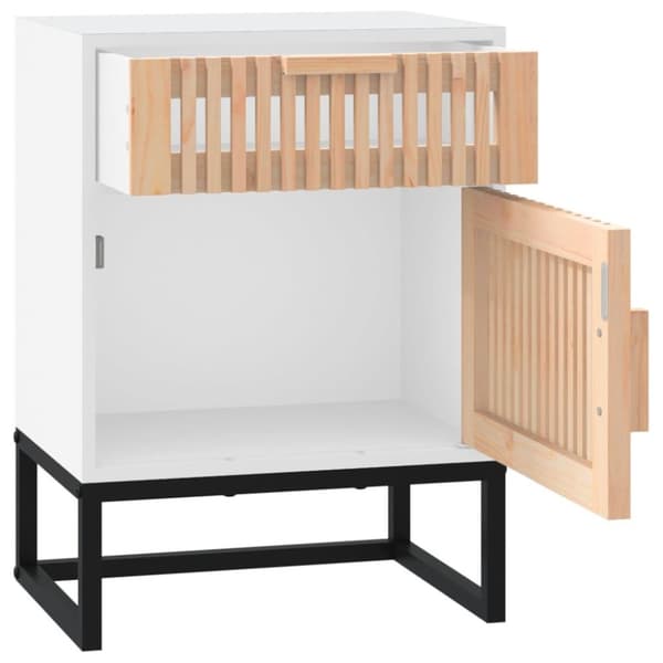 vidaXL Nattbord hvit 40x30x55,5 cm konstruert tre og jern
