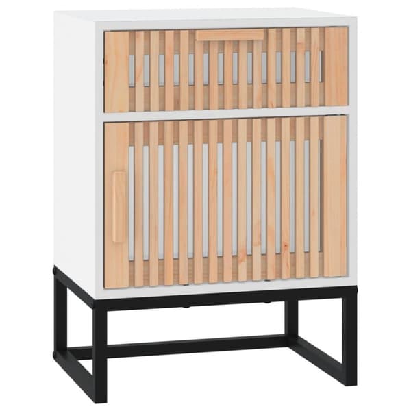 vidaXL Nattbord hvit 40x30x55,5 cm konstruert tre og jern
