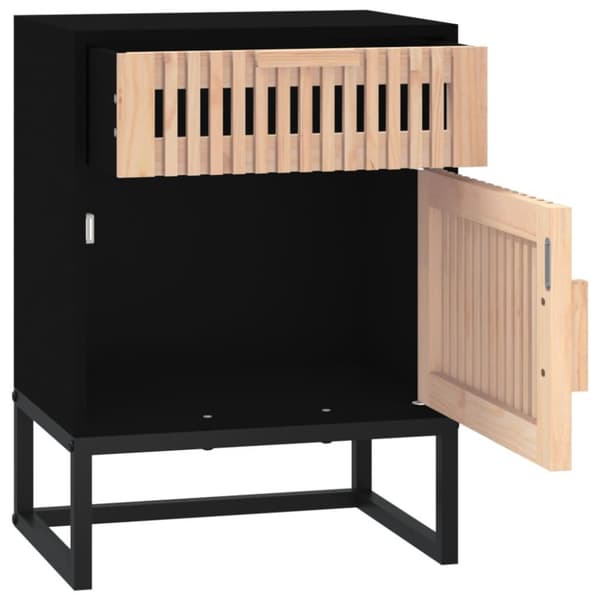 vidaXL Sängbord svart 40x30x55,5 cm konstruerat trä&järn