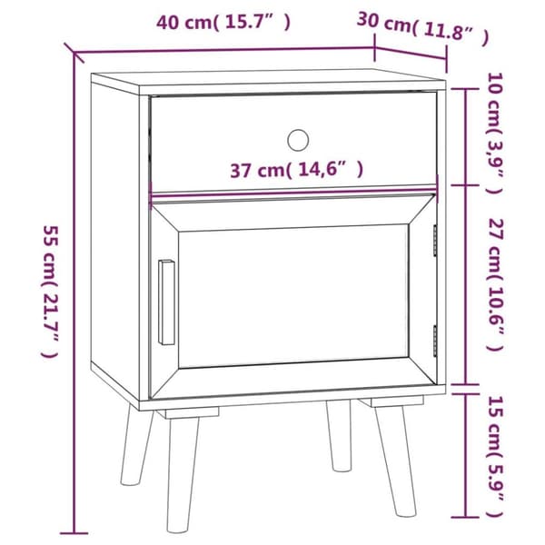 vidaXL Yöpöydät 2 kpl musta 40x30x55 cm tekninen puu