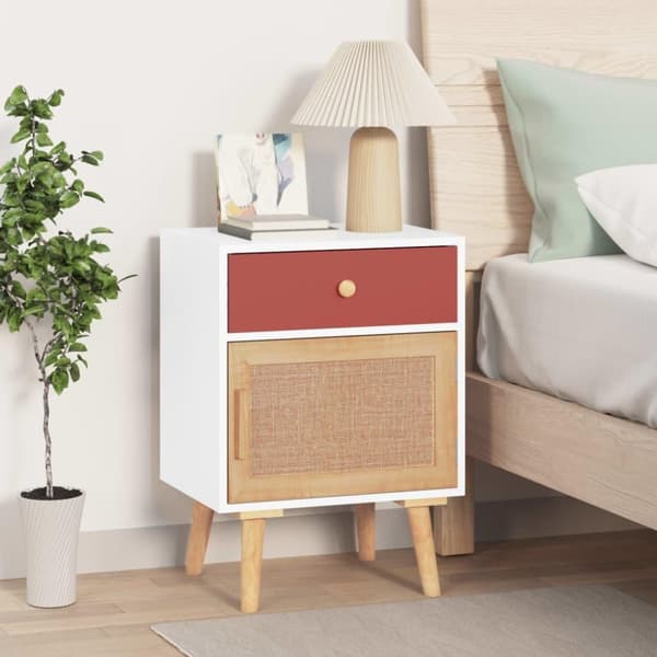 vidaXL Sängbord 2 st vit 40x30x55 cm konstruerat trä