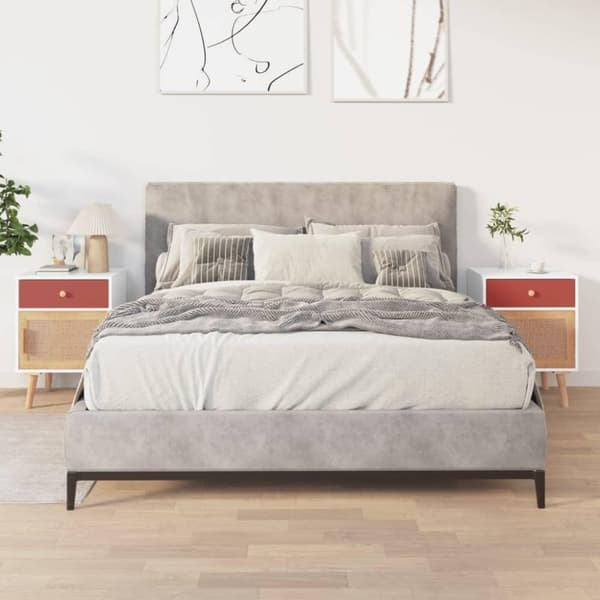 vidaXL Sängbord 2 st vit 40x30x55 cm konstruerat trä