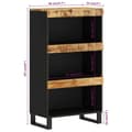 Miniatyrbilde 7 av 8: vidaXL Sideskap 60x33x107 cm heltre mango