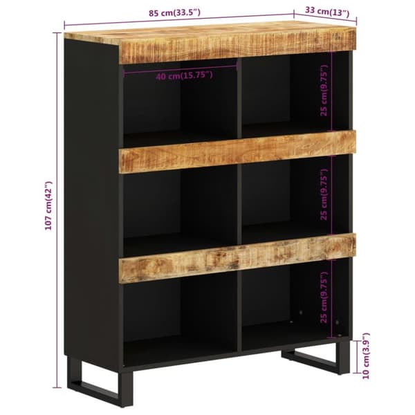 vidaXL Sidoskåp 85x33x107 cm massivt mangoträ