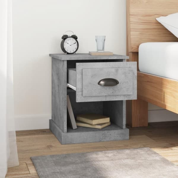 vidaXL Nattbord 2 stk betonggrå 39x39x47,5 cm konstruert tre