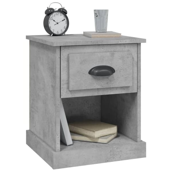 vidaXL Nattbord 2 stk betonggrå 39x39x47,5 cm konstruert tre