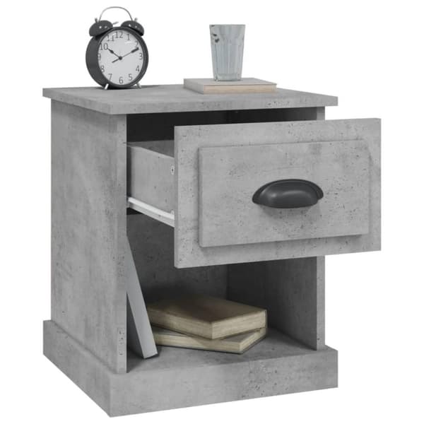 vidaXL Nattbord 2 stk betonggrå 39x39x47,5 cm konstruert tre