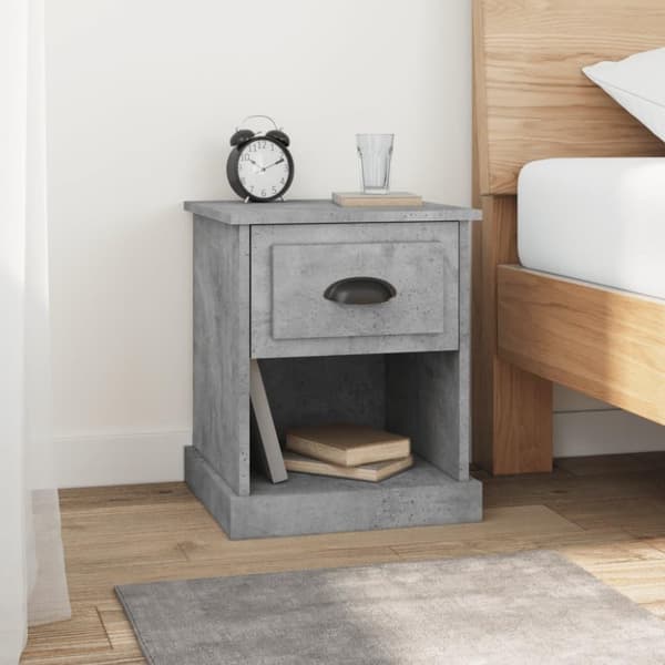 vidaXL Nattbord 2 stk betonggrå 39x39x47,5 cm konstruert tre