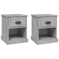 Miniatyrbilde 1 av 11: vidaXL Nattbord 2 stk betonggrå 39x39x47,5 cm konstruert tre
